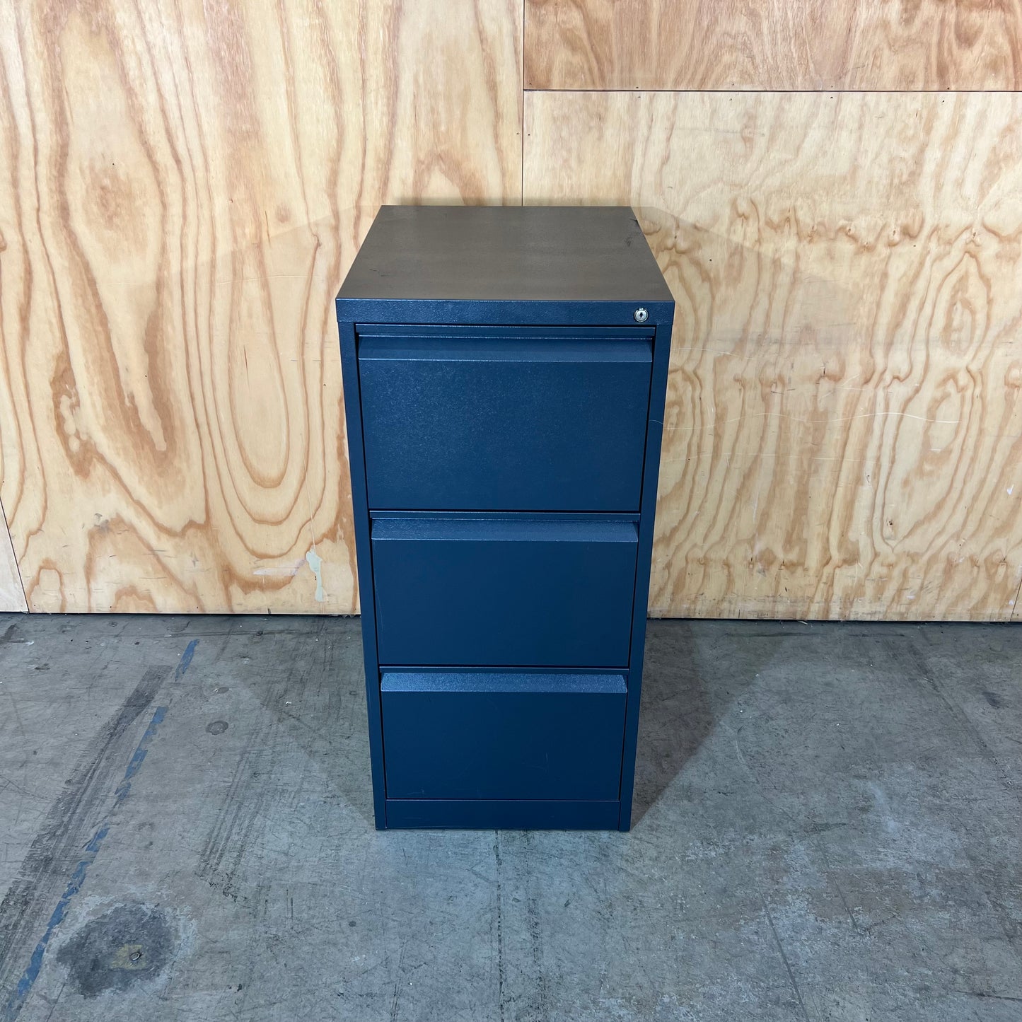 Dark Grey Metal 3 Drawer Filing Cabinet