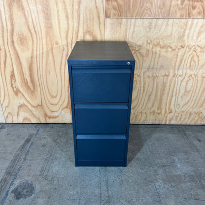 Dark Grey Metal 3 Drawer Filing Cabinet