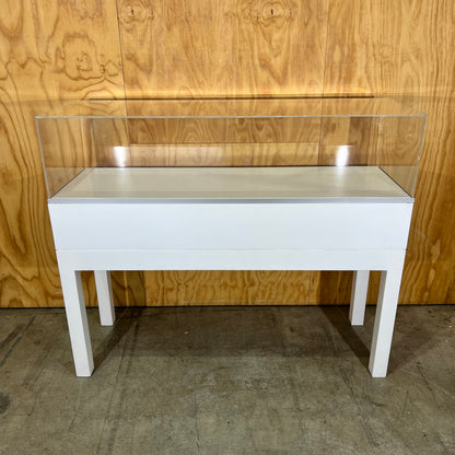 White Display Cabinet with Perspex Case and Two Shelf Options