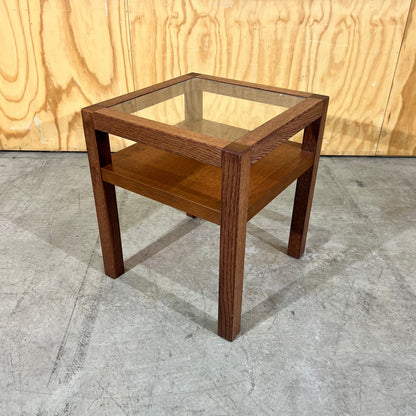 Mid-Century Modern Teak Glass Side Table