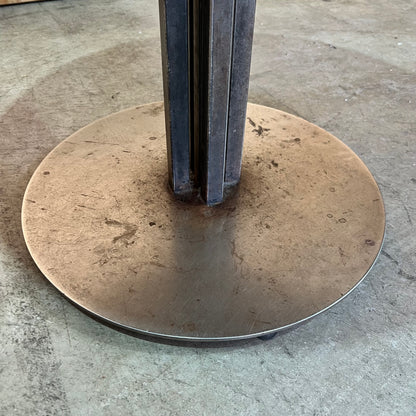 Industrial Round Hardwood Table