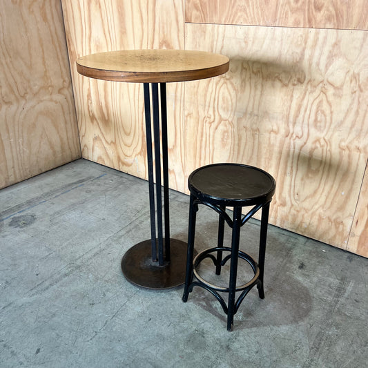 Industrial Round Ash Timber Bar Table