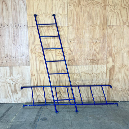 Set of Blue Metal Playground Skewed Ladders