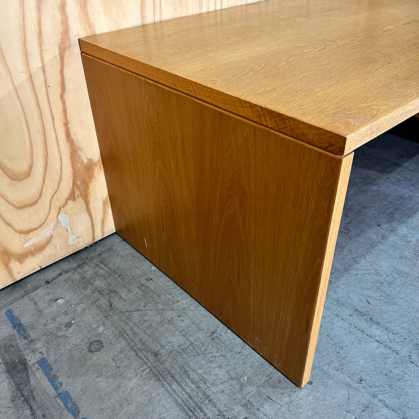 Mid Century Oak Veneer Desk with Drawers