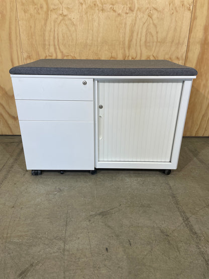 Schiavello Cache Tambour Caddy with Grey Cushioned Top