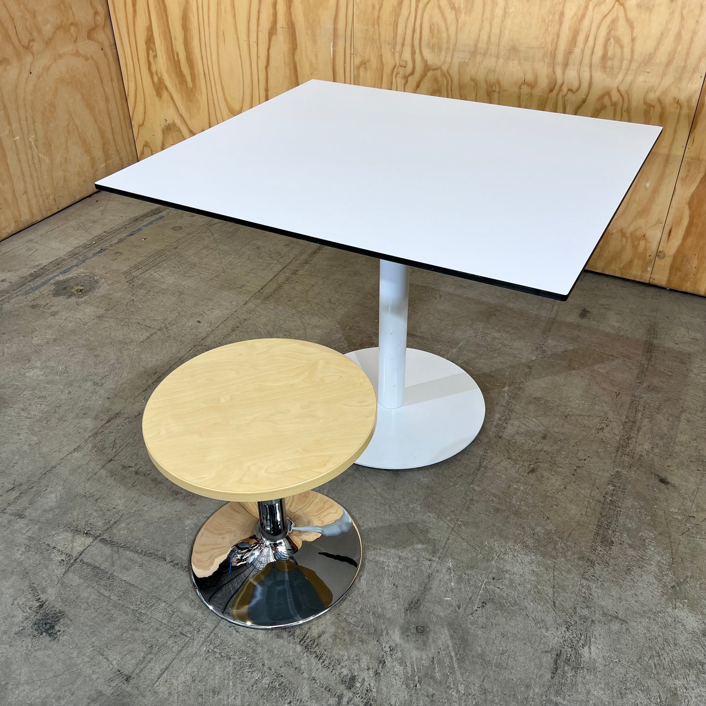 Square Table in White Laminate