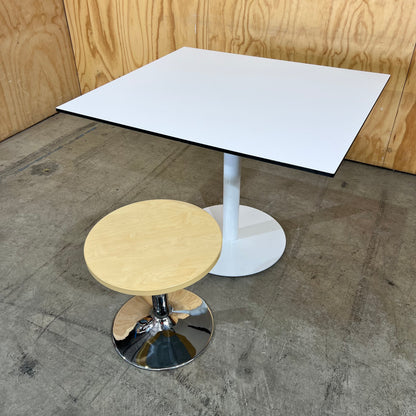 Square Table in White Laminate