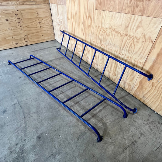 Set of Blue Metal Playground Skewed Ladders