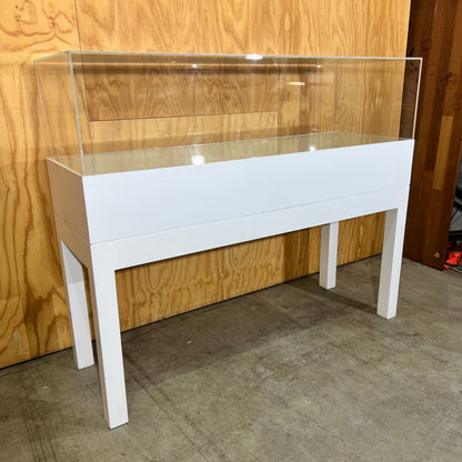 White Display Cabinet with Perspex Case and Two Shelf Options