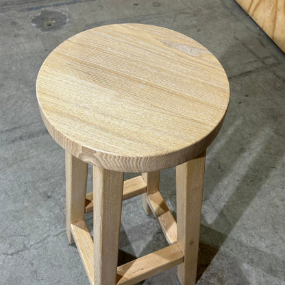 Round Timber High Stool