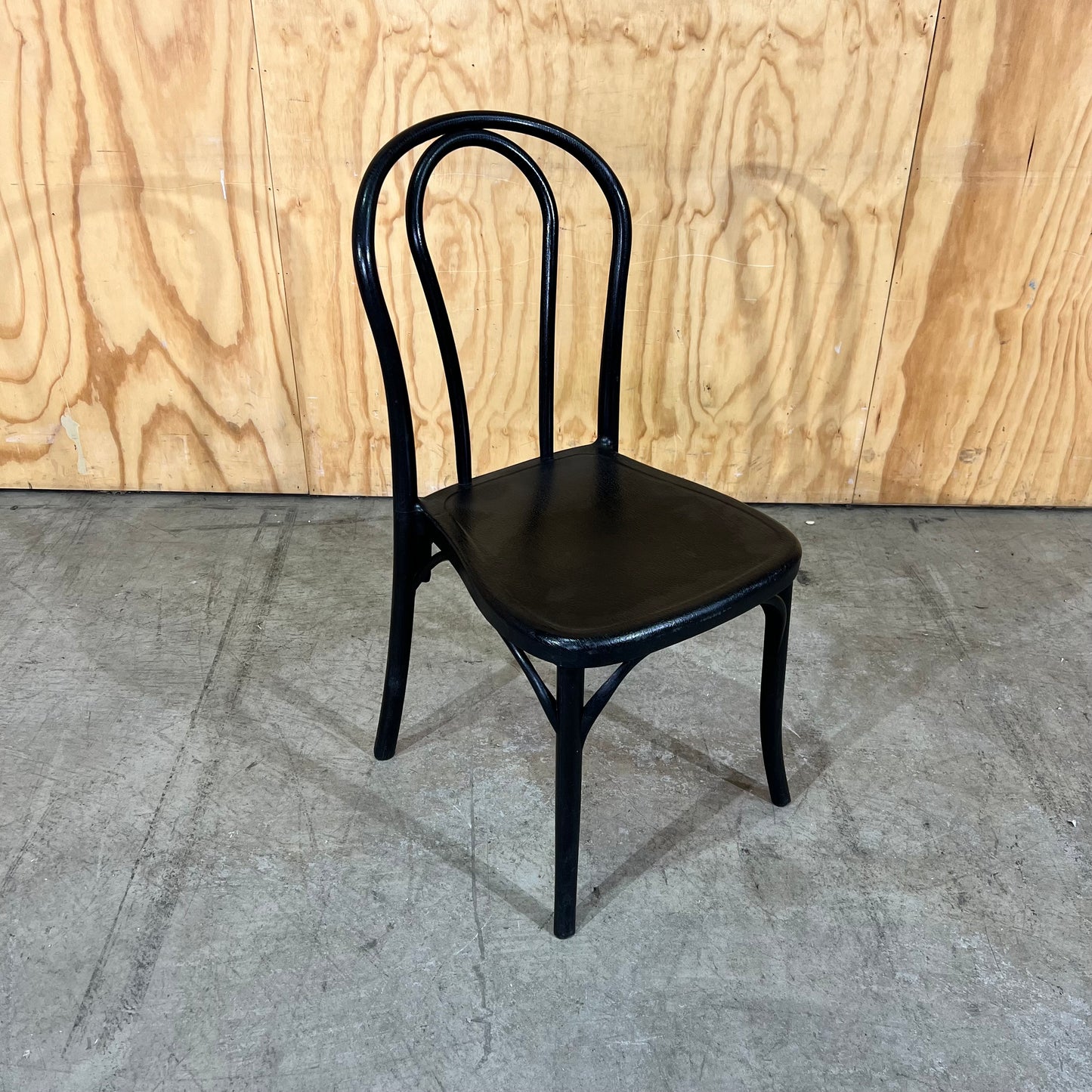 Black Plastic Moulded Bentwood Bistro Chair