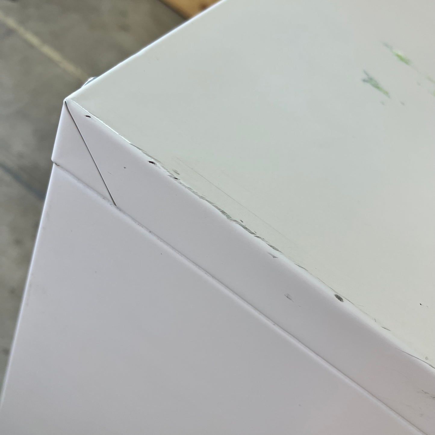 White Metal Four Drawer Filing Cabinet