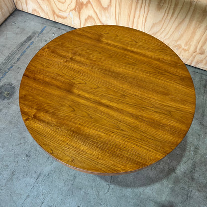 Industrial Round Hardwood Table