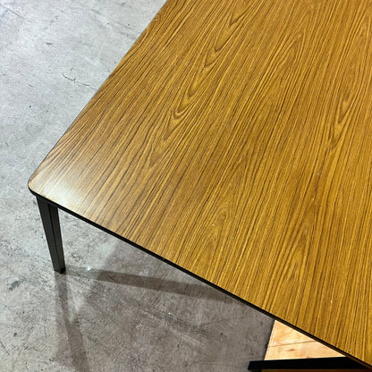 Timber Laminate Table with Black Metal Frame