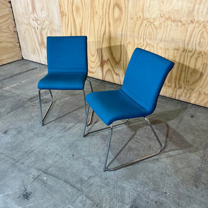 Mark Perry Teal Stackable Sled Chair