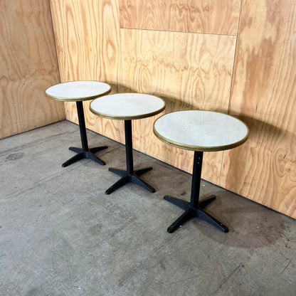 Round Cafe Table with Brass Trim