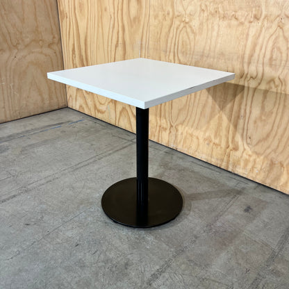 Small White Table with Black Base