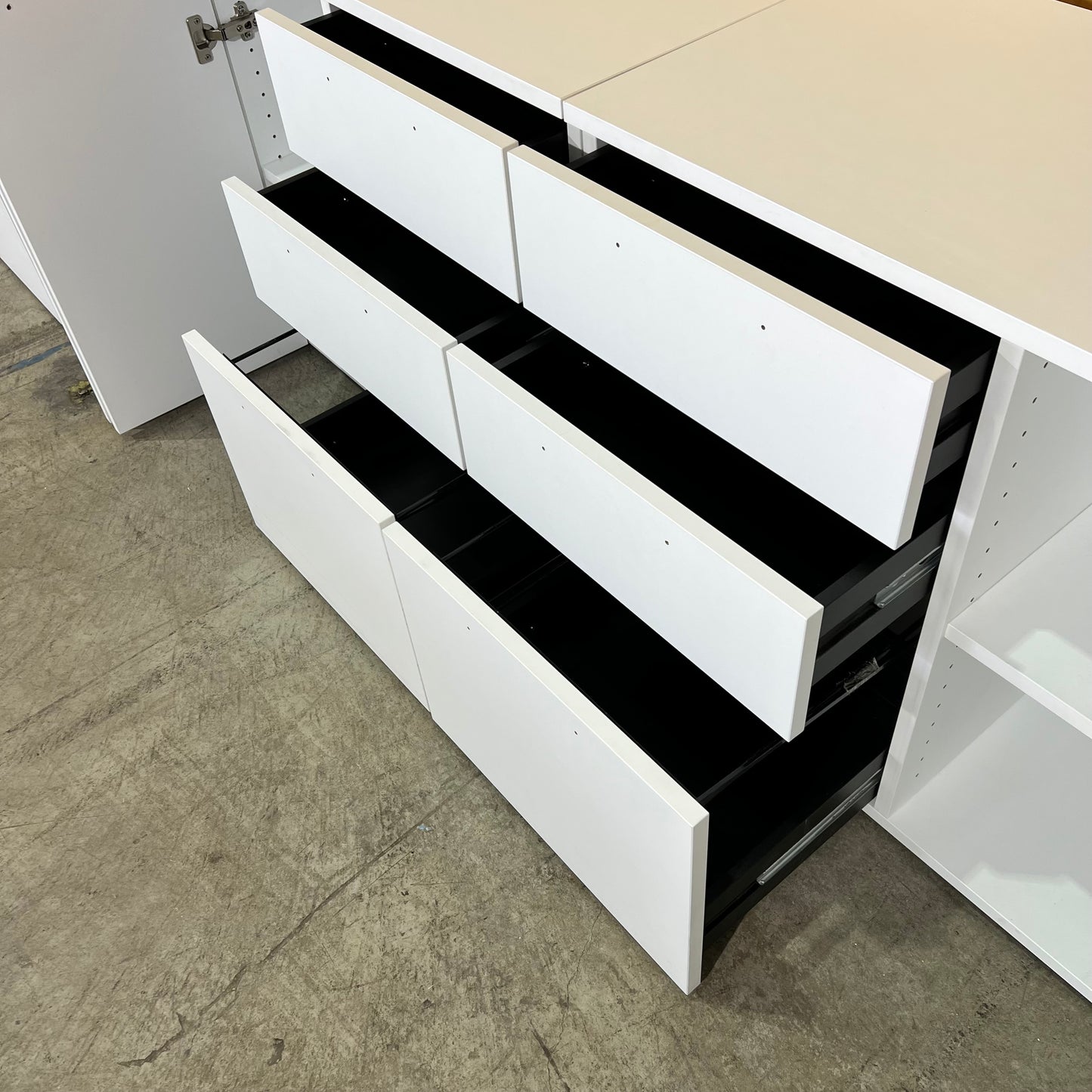 White Modular Office Cupboard (missing handles)