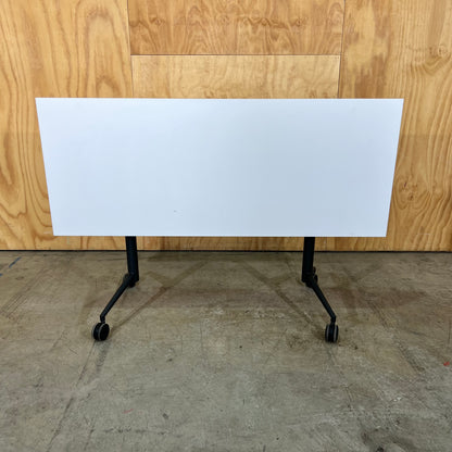 White Flip Table on Castors