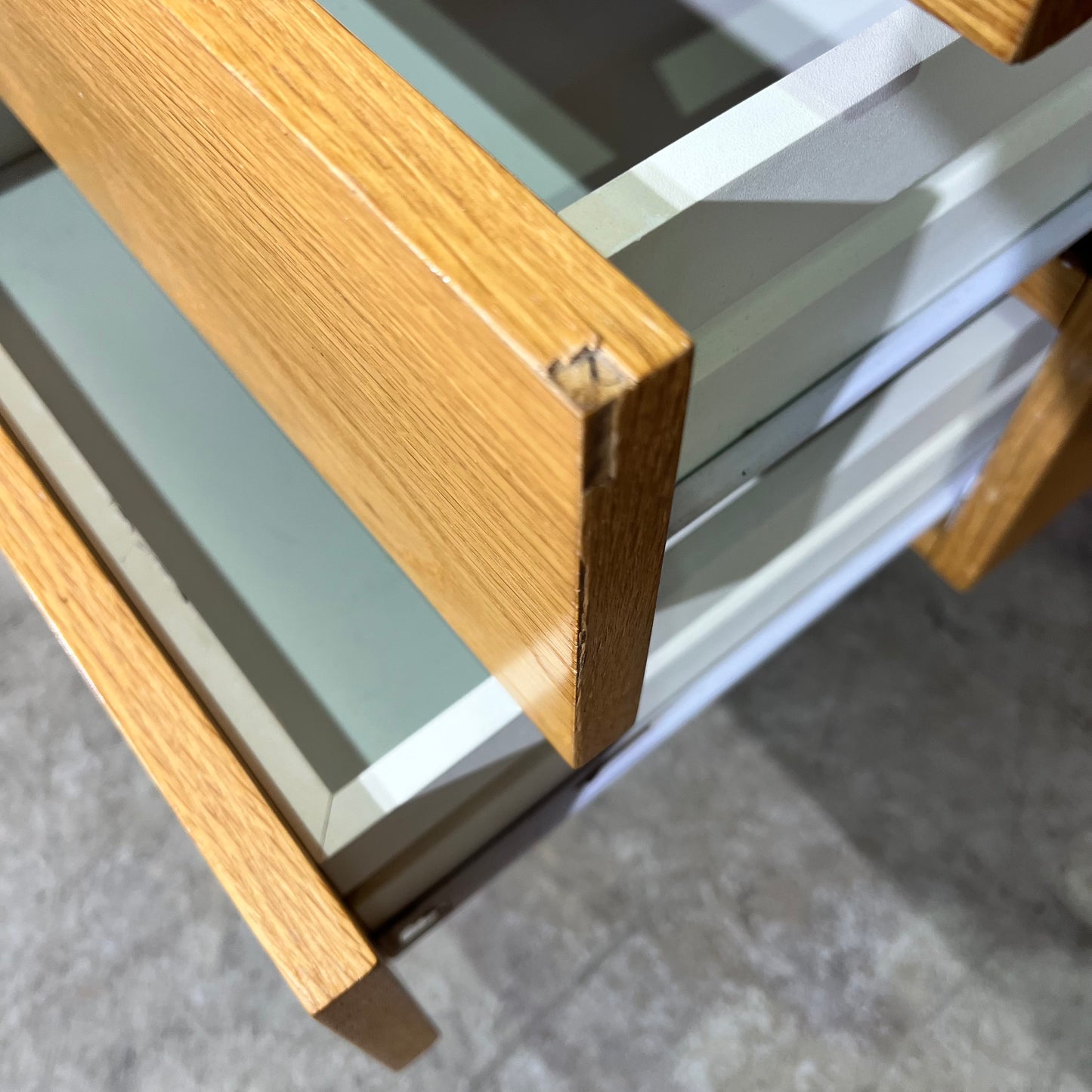 Small Mid Century Timber Desk with Drawers
