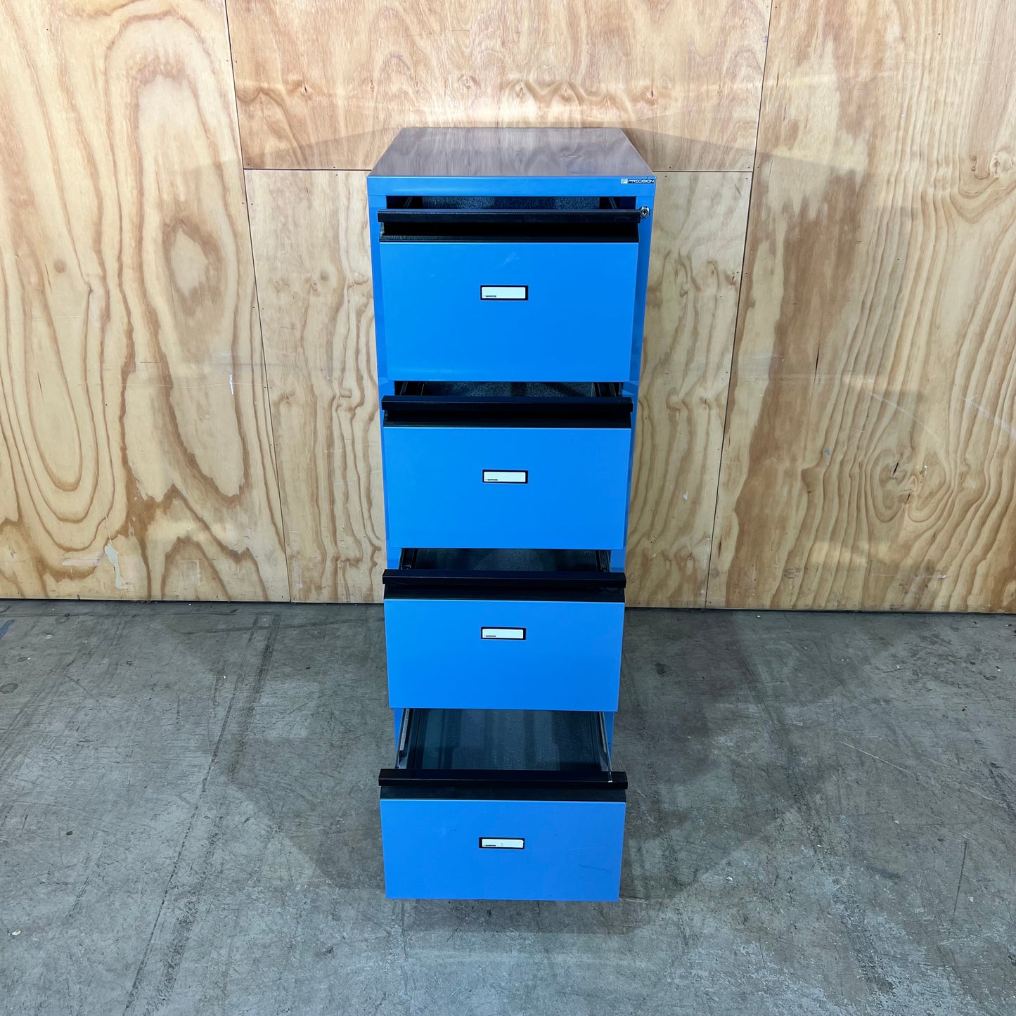 Precision Blue 4-Drawer Filing Cabinet