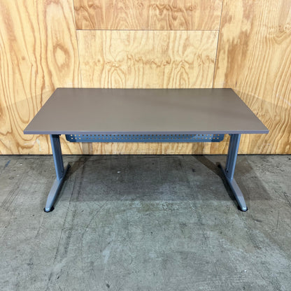 Rapidline Taupe Desk with Modesty Screen