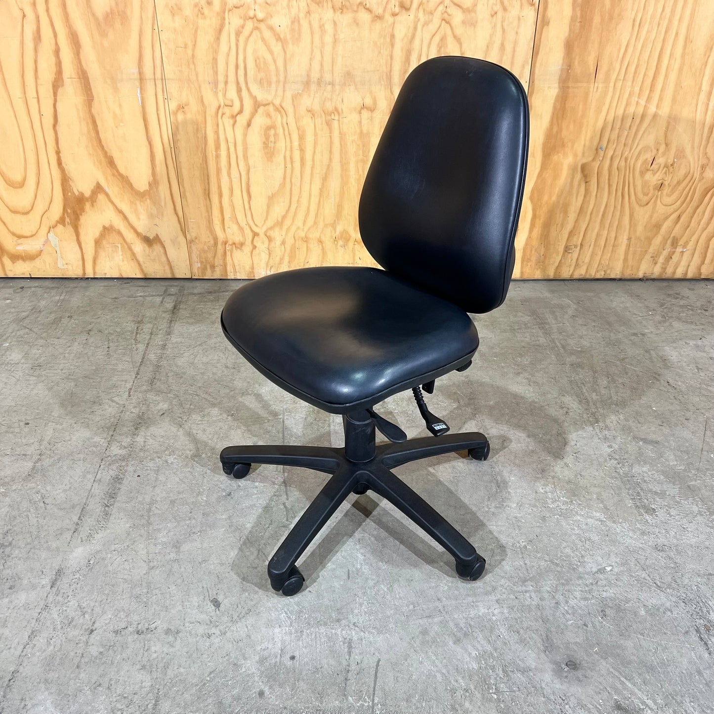 Medium Leather-Look Task Chair in Black