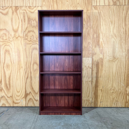 Five-Tier Bookcase in Dark Timber Veneer