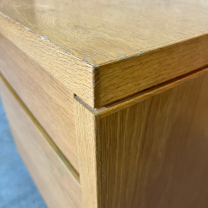 Mid Century Oak Veneer Desk with Drawers