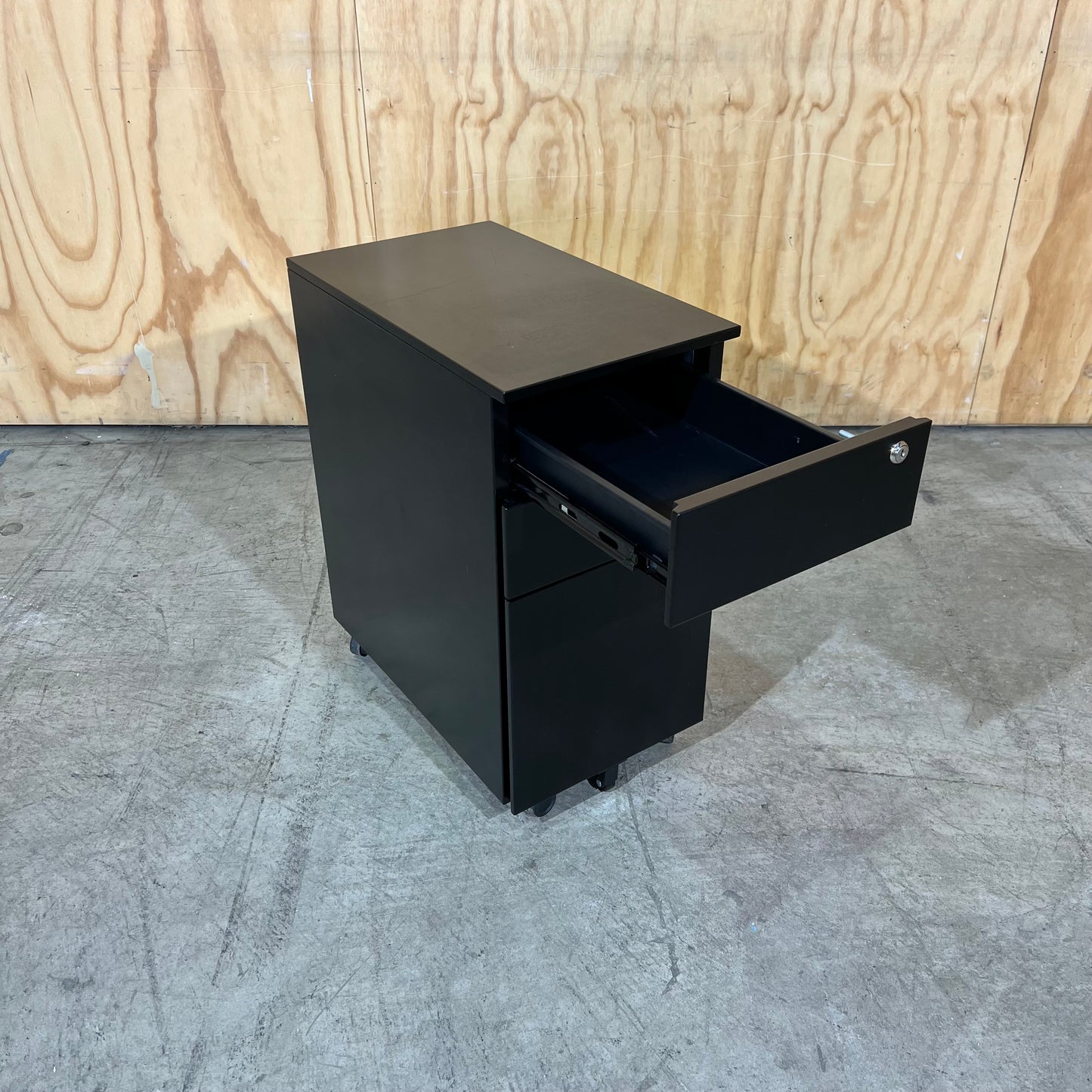 Slim Black Metal 3 Draw Pedestal