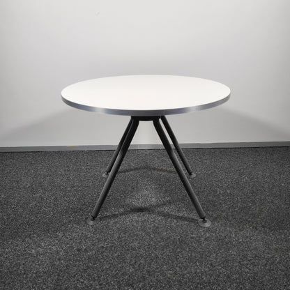 BULK BUY: Pyramid Round Table White with Grey Swivel Legs