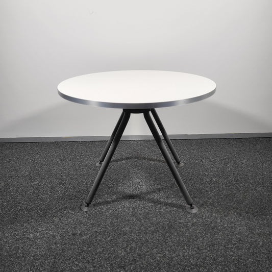 BULK BUY: Pyramid Round Table White with Grey Swivel Legs