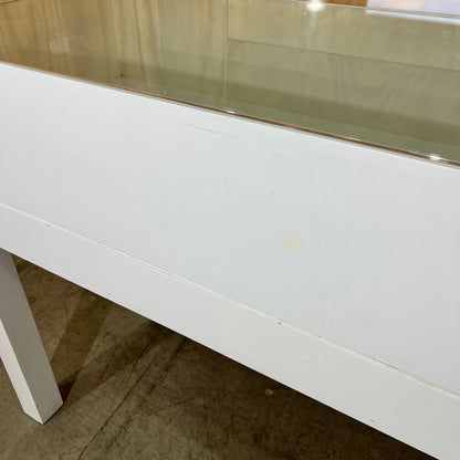 White Display Cabinet with Perspex Case and Two Shelf Options