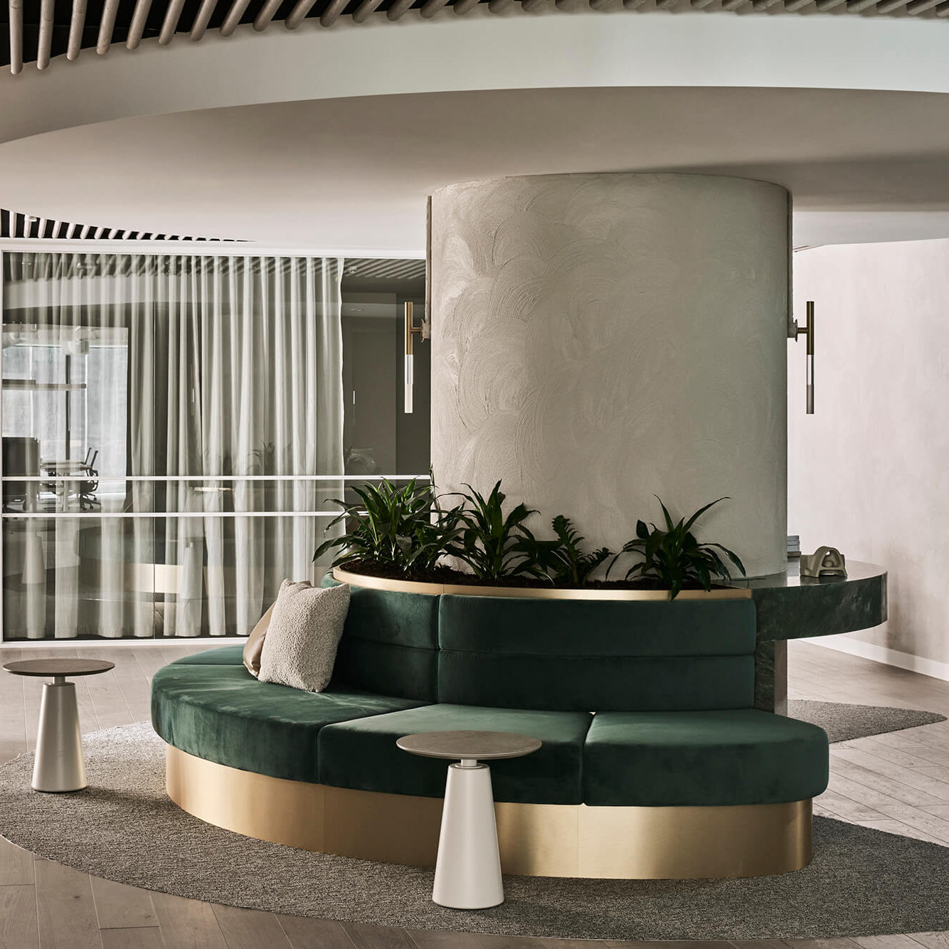 Custom Teal Upholstered Modular Seating Cushions