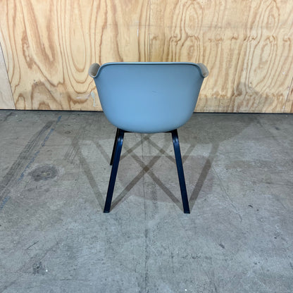 Grey Plastic Tub Chair with Black Legs