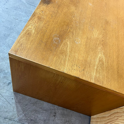 Mid Century Oak Veneer Desk with Drawers