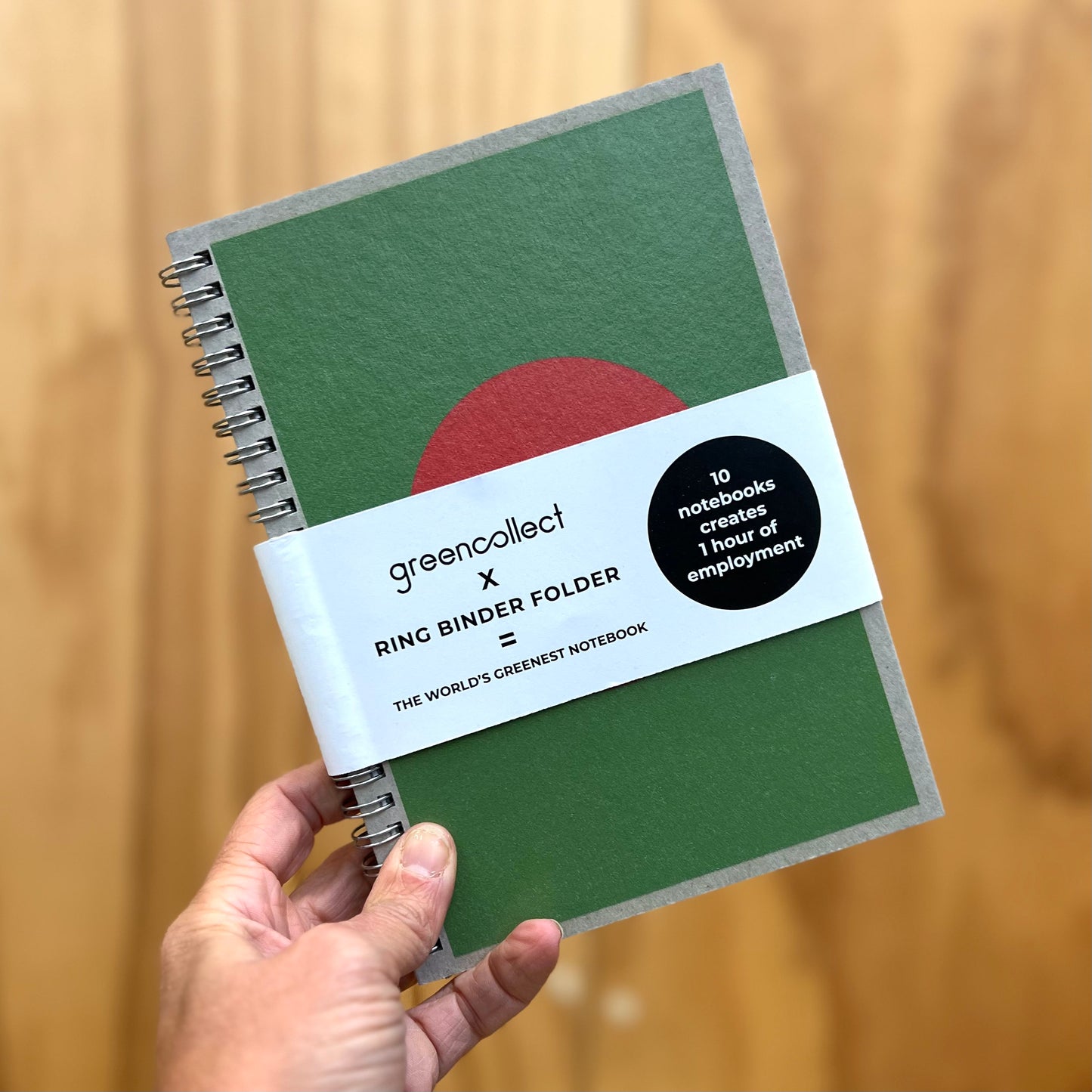 Green Collect Stripes and Circles Upcycled Notebook A5