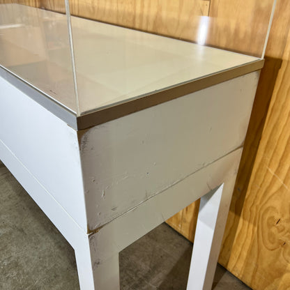 White Display Cabinet with Perspex Case and Two Shelf Options