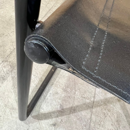 Black Director-Style Saddle Leather Chair