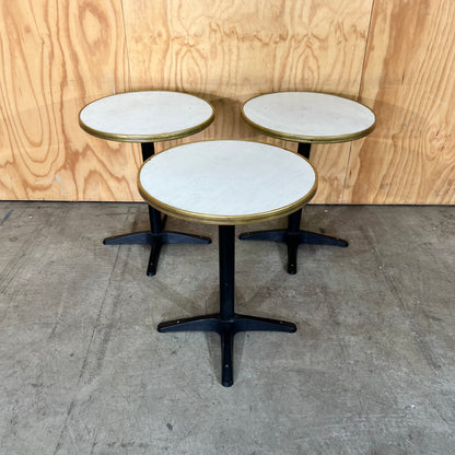 Round Cafe Table with Brass Trim