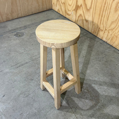 Round Timber High Stool