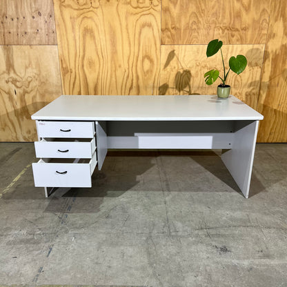 Light Grey Desk with Three Drawers