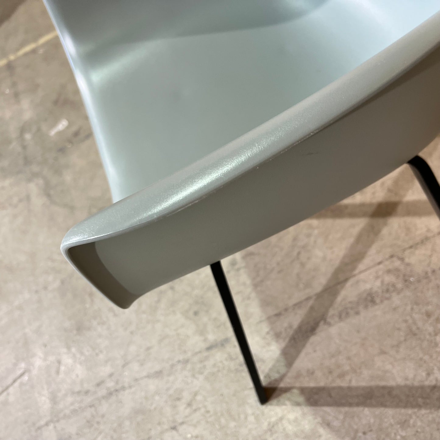 Grey Plastic Tub Chair with Black Legs