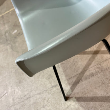 Grey Plastic Tub Chair with Black Legs