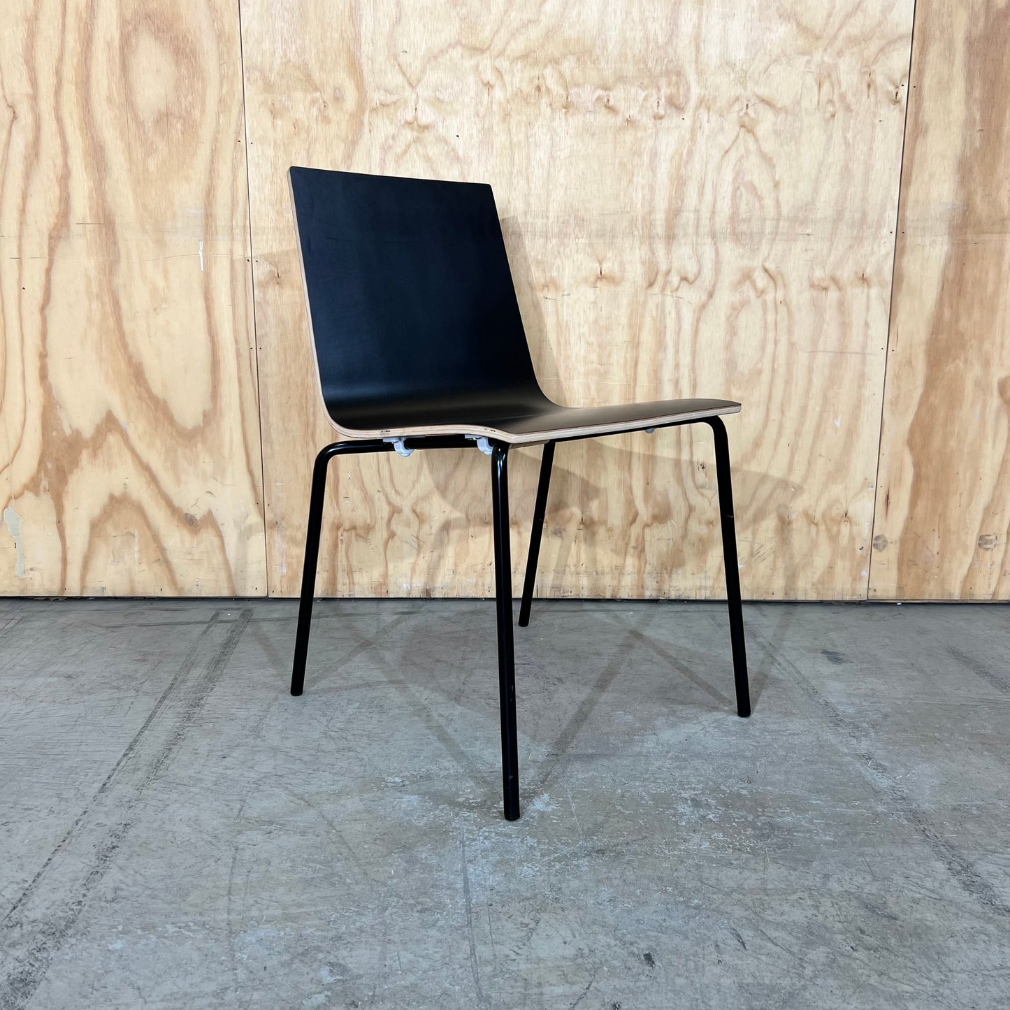 Black Plywood Stacking Chair
