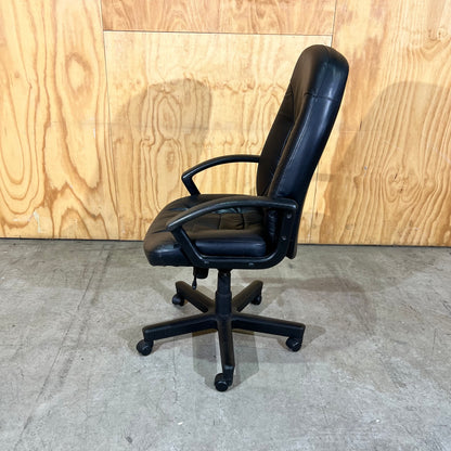 Tall Leather-Look Task Chair in Black