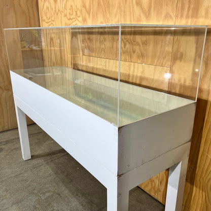 White Display Cabinet with Perspex Case and Two Shelf Options