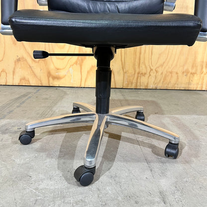 Black Leather executive chair with arms