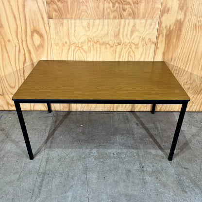 Timber Laminate Table with Black Metal Frame