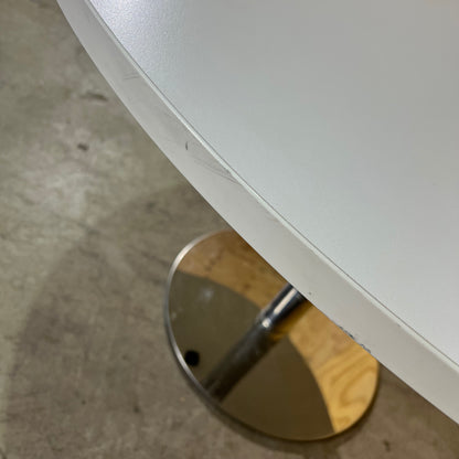Classic White Round Table on Chrome Base